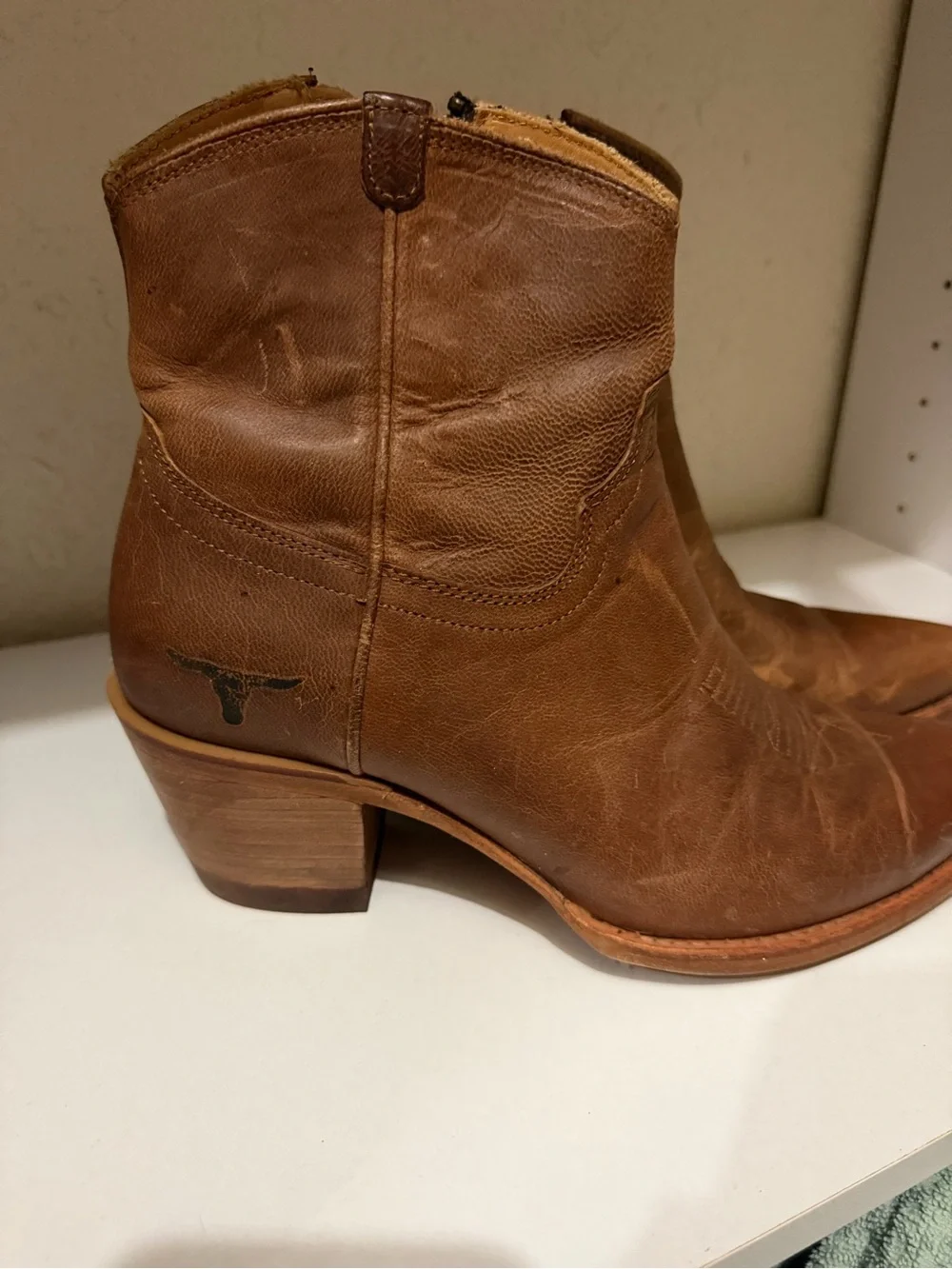 Tecovas Brown Leather Women's Ankle Booties